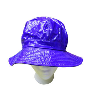 Blue Vinyl Ladies Bucket Hat OS Rainhat